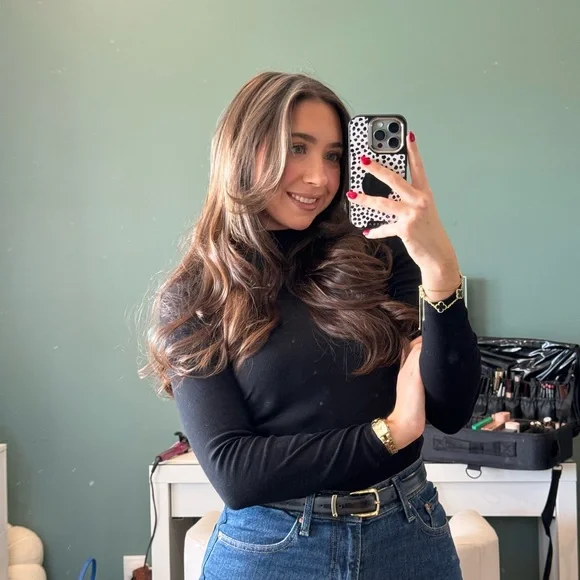 Black Women's Turtle Neck Top - Picture 1 of 4